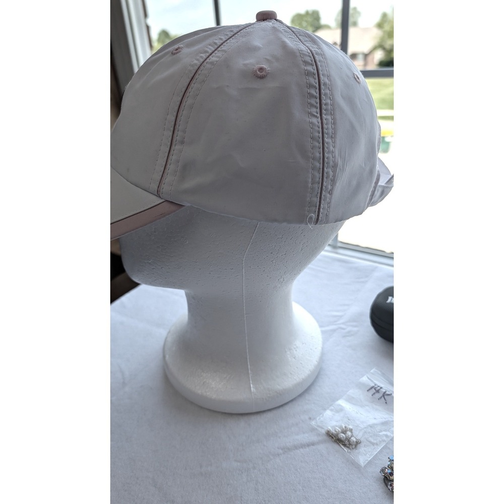 BMW Baseball Cap Hat White Pink Piping Embroidered Logo Adjustable Women Sport - Picture 2 of 4